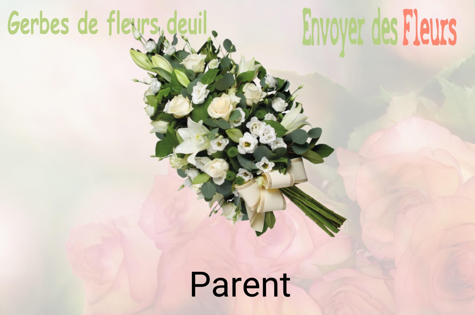 Gerbe de fleurs de deuil livrée à Parent